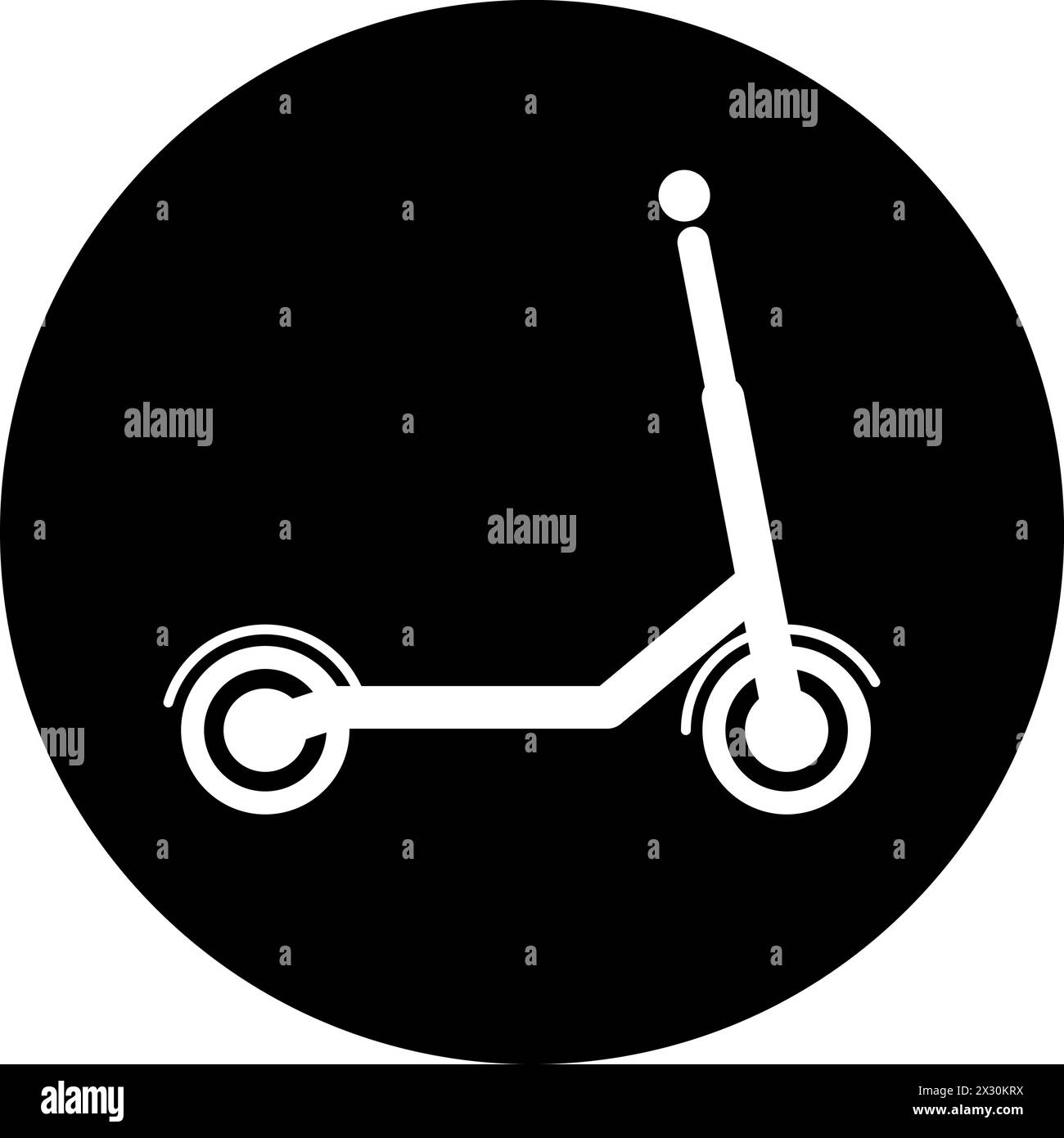 Icona dello scooter come simbolo per il design della pagina Web l'ecologia il trasporto o lo stile di vita Illustrazione Vettoriale