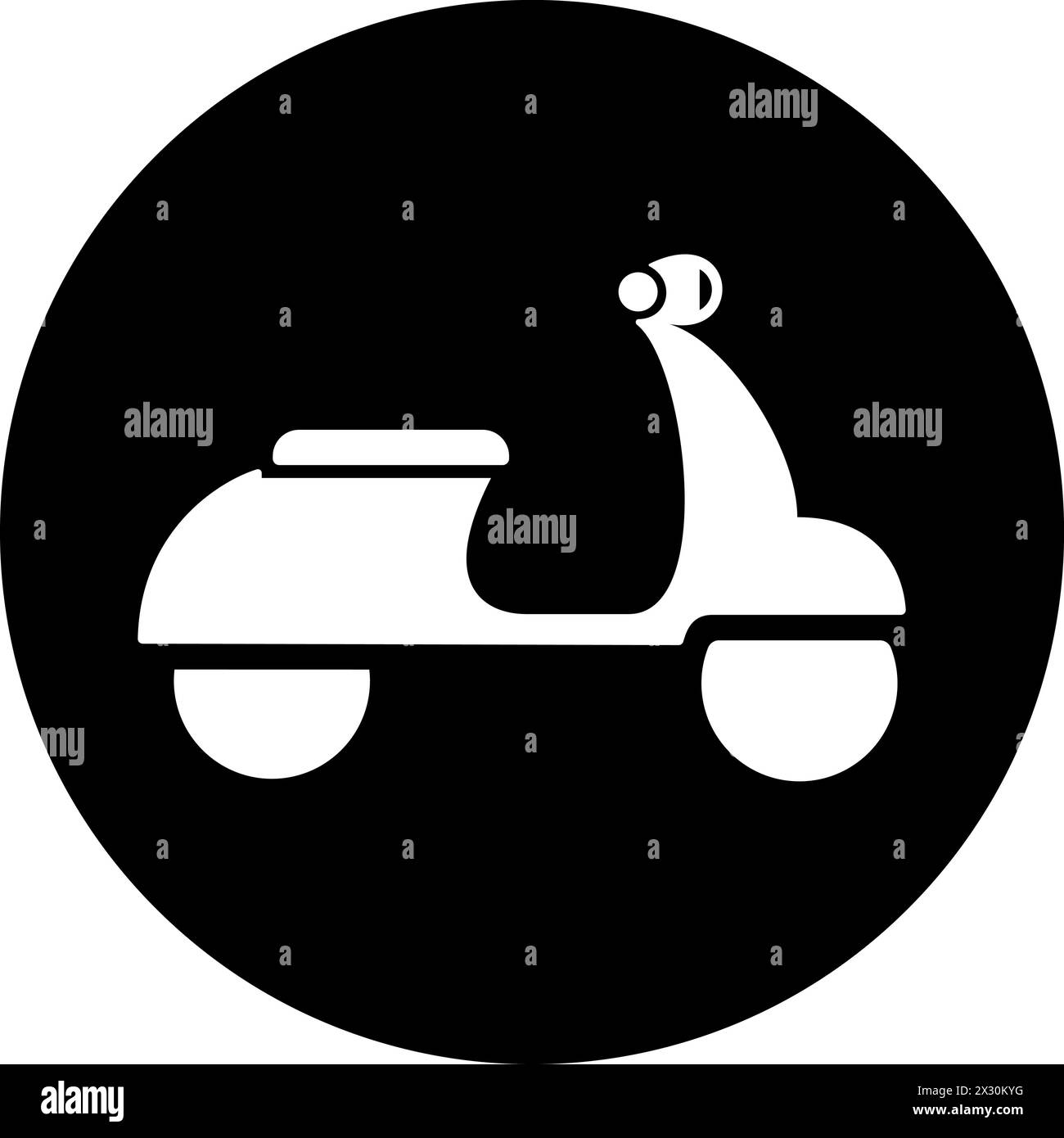 Icona scooter o ciclomotore come simbolo per il design della pagina Web del trasporto di densità Illustrazione Vettoriale