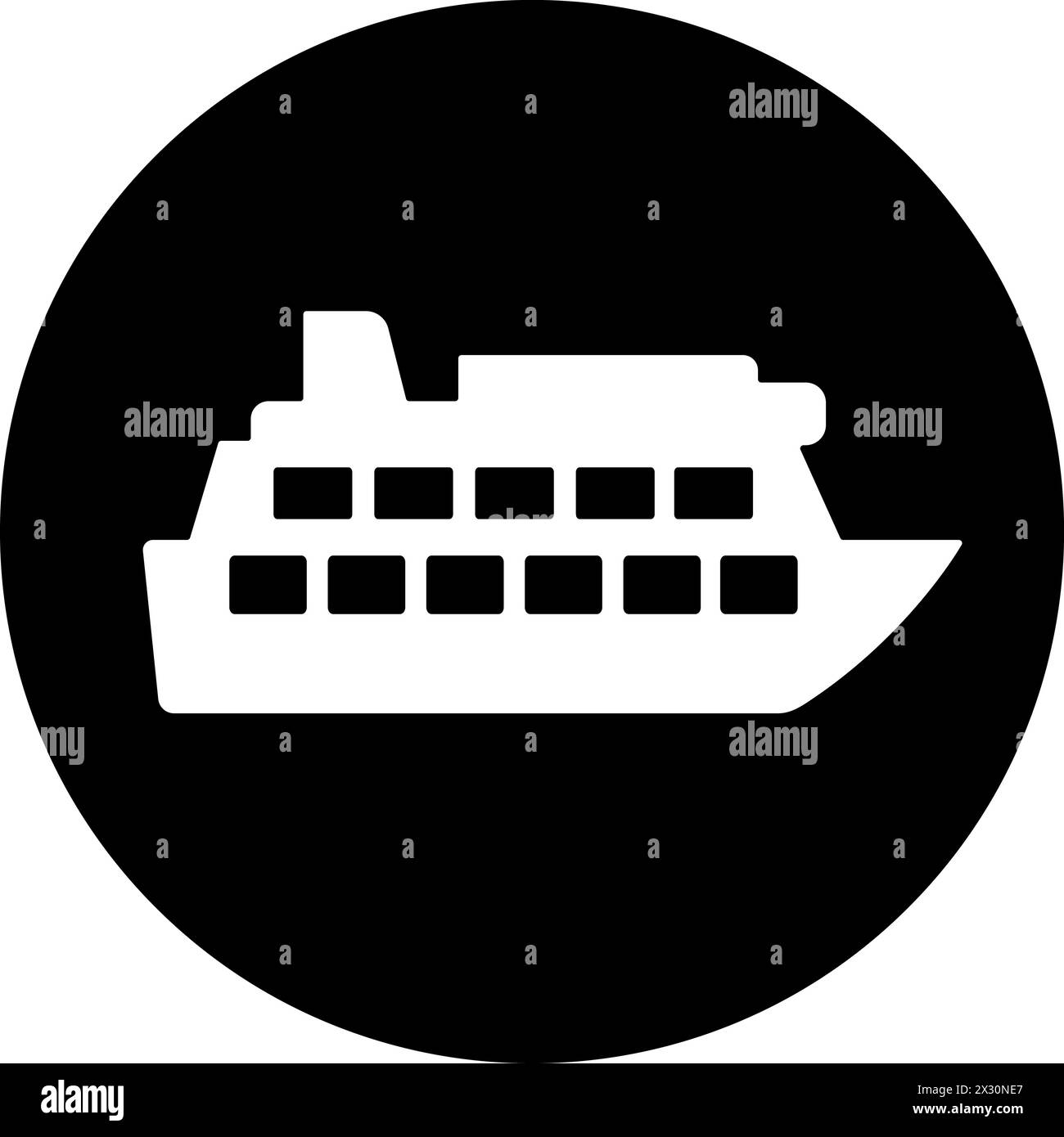 Icona della nave come simbolo della pagina Web della spedizione o della crociera Illustrazione Vettoriale