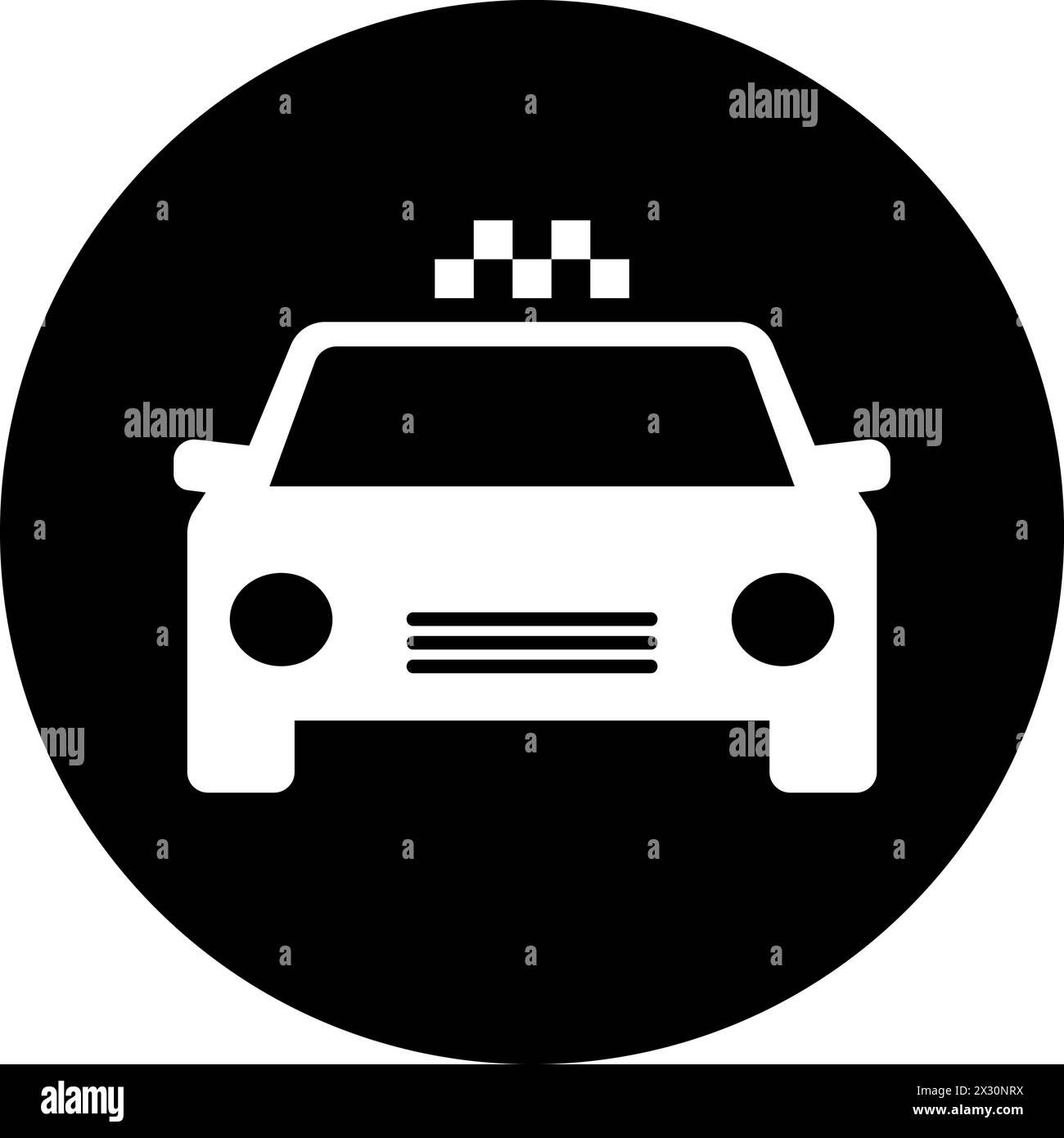 Icona dell'auto con le pedine come simbolo del servizio taxi Illustrazione Vettoriale