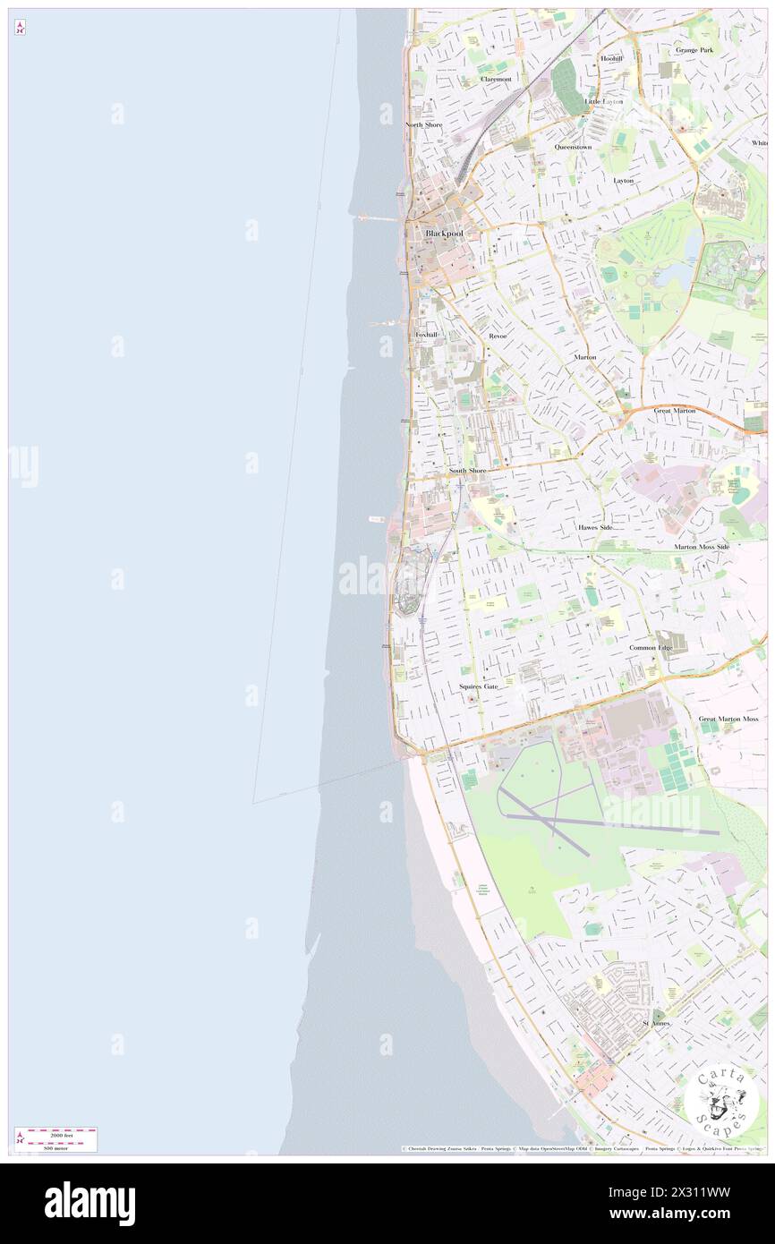 South Shore, Blackpool, GB, Regno Unito, Inghilterra, N 53 47' 26'', S 3' 30'', MAP, Cartascapes Map pubblicata nel 2024. Esplora Cartascapes, una mappa che rivela i diversi paesaggi, culture ed ecosistemi della Terra. Viaggia attraverso il tempo e lo spazio, scoprendo l'interconnessione del passato, del presente e del futuro del nostro pianeta. Foto Stock