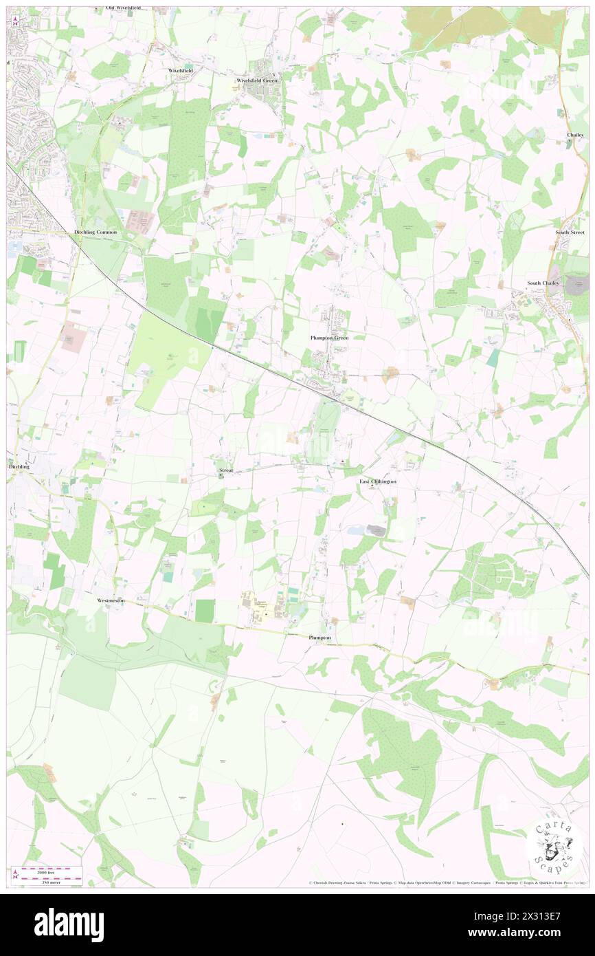 Plumpton, East Sussex, GB, Regno Unito, Inghilterra, N 50 55' 23''', S 0 3' 57''', MAP, Cartascapes Map pubblicata nel 2024. Esplora Cartascapes, una mappa che rivela i diversi paesaggi, culture ed ecosistemi della Terra. Viaggia attraverso il tempo e lo spazio, scoprendo l'interconnessione del passato, del presente e del futuro del nostro pianeta. Foto Stock