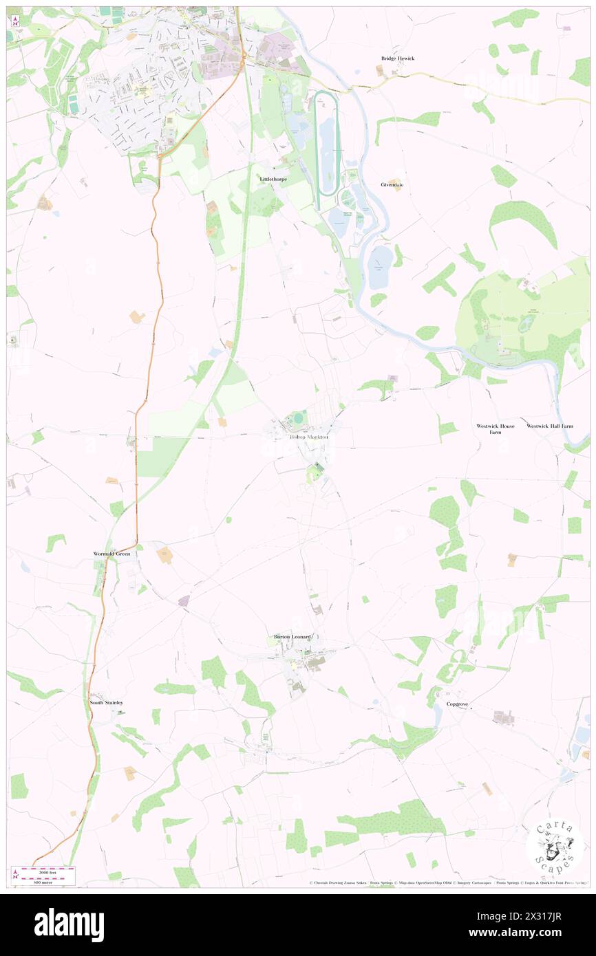 Bishop Monkton, North Yorkshire, GB, Regno Unito, Inghilterra, N 54 5' 25'', S 1 30' 7'', MAP, Cartascapes Map pubblicata nel 2024. Esplora Cartascapes, una mappa che rivela i diversi paesaggi, culture ed ecosistemi della Terra. Viaggia attraverso il tempo e lo spazio, scoprendo l'interconnessione del passato, del presente e del futuro del nostro pianeta. Foto Stock