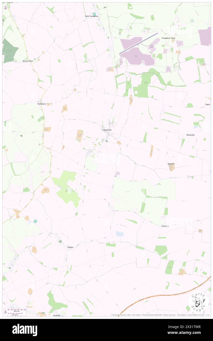 Colmworth, Bedford, GB, Regno Unito, Inghilterra, N 52 12' 31'', S 0 22' 42'', MAP, Cartascapes Map pubblicata nel 2024. Esplora Cartascapes, una mappa che rivela i diversi paesaggi, culture ed ecosistemi della Terra. Viaggia attraverso il tempo e lo spazio, scoprendo l'interconnessione del passato, del presente e del futuro del nostro pianeta. Foto Stock