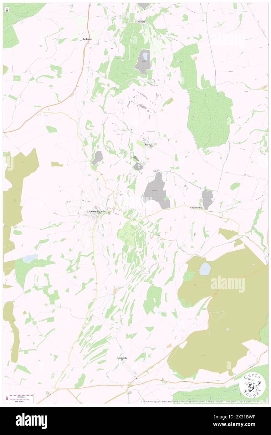 Llanarmon-yn-ial, Denbighshire, GB, Regno Unito, Galles, N 53 5' 55'', S 3 11' 46'', MAP, Cartascapes Map pubblicata nel 2024. Esplora Cartascapes, una mappa che rivela i diversi paesaggi, culture ed ecosistemi della Terra. Viaggia attraverso il tempo e lo spazio, scoprendo l'interconnessione del passato, del presente e del futuro del nostro pianeta. Foto Stock