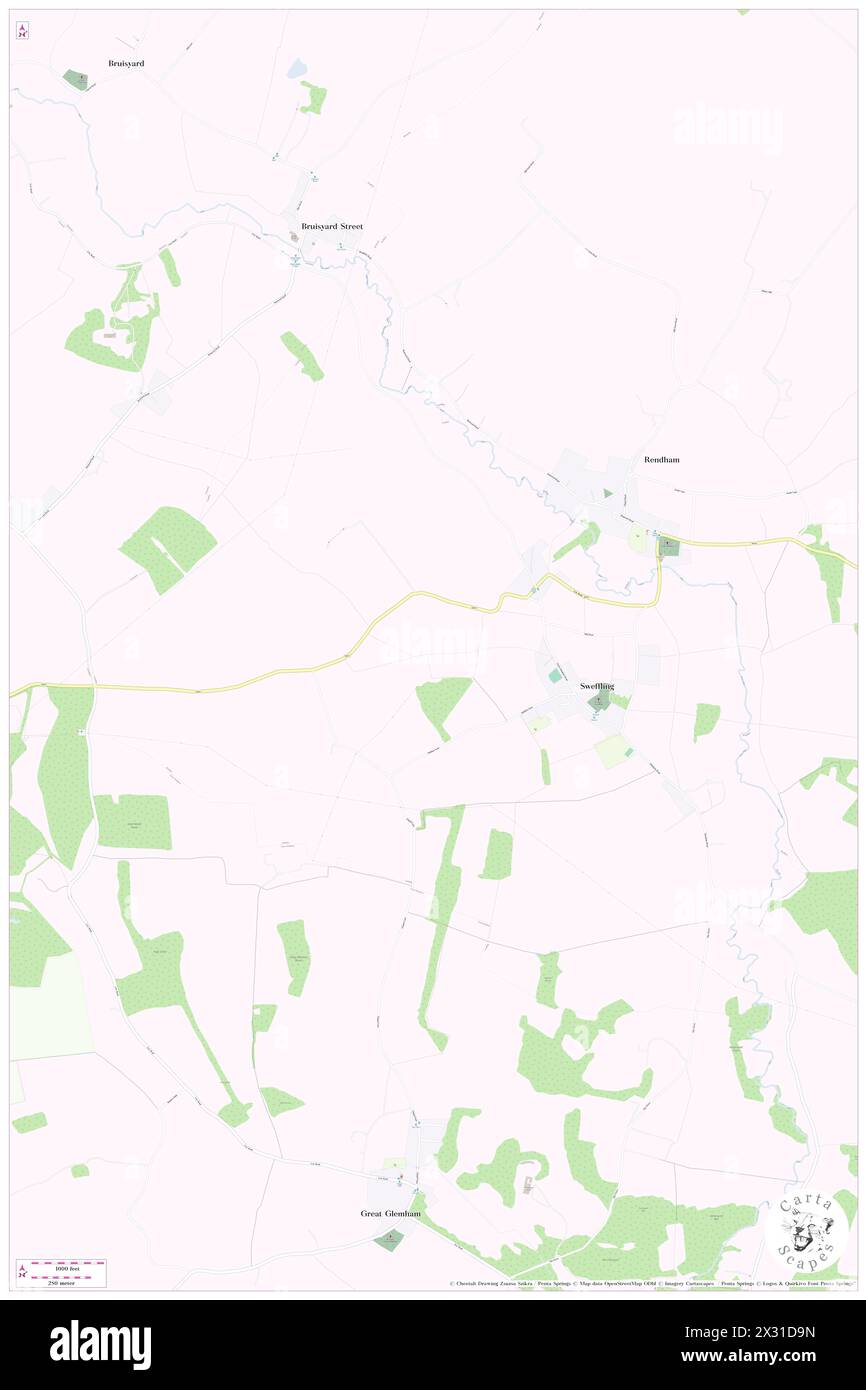 Swefling, Suffolk, GB, Regno Unito, Inghilterra, N 52 13' 28'', N 1 25' 32'', MAP, Cartascapes Map pubblicata nel 2024. Esplora Cartascapes, una mappa che rivela i diversi paesaggi, culture ed ecosistemi della Terra. Viaggia attraverso il tempo e lo spazio, scoprendo l'interconnessione del passato, del presente e del futuro del nostro pianeta. Foto Stock