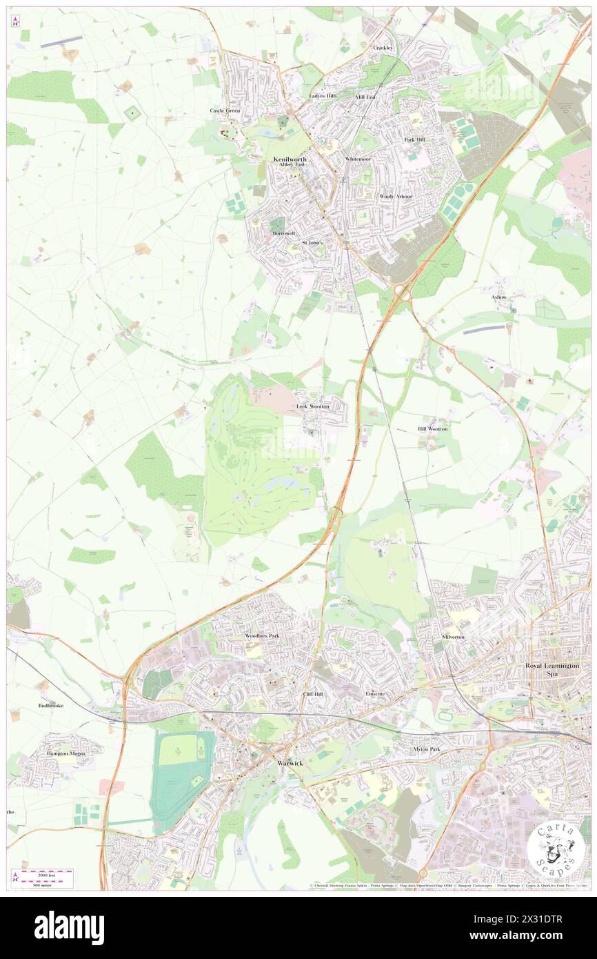 Leek Wootton and Guy's Cliffe, Warwickshire, GB, Regno Unito, Inghilterra, N 52 18' 52'', S 1 34' 48'', MAP, Cartascapes Map pubblicata nel 2024. Esplora Cartascapes, una mappa che rivela i diversi paesaggi, culture ed ecosistemi della Terra. Viaggia attraverso il tempo e lo spazio, scoprendo l'interconnessione del passato, del presente e del futuro del nostro pianeta. Foto Stock