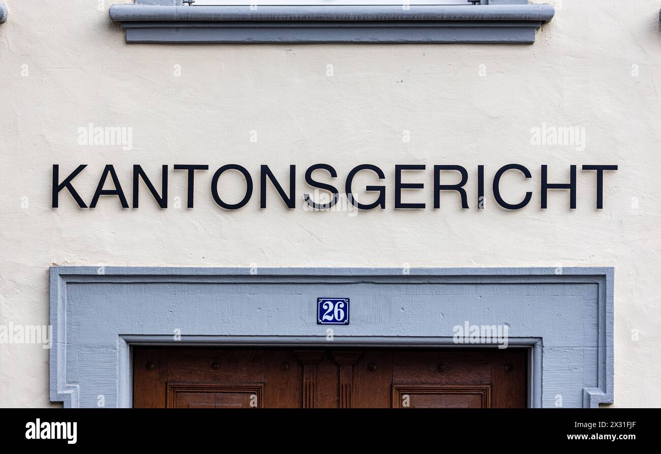 Aussenaufnahme des Kantonsgericht in der Schaffhauser Altstadt. (Sciaffusa, Svizzera, 06.11.2022) Foto Stock