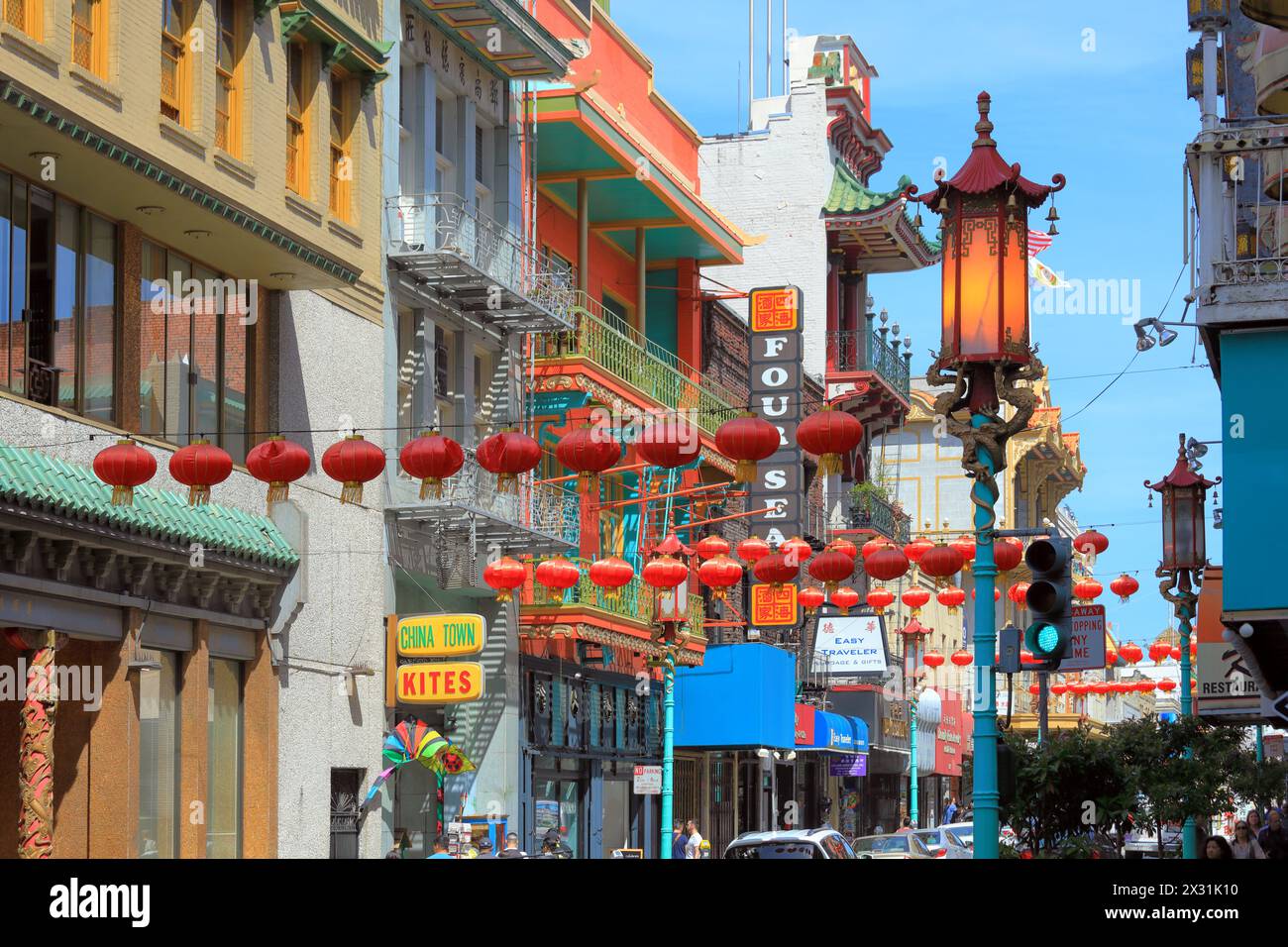 Geografia / viaggi, Stati Uniti, California, San Francisco, lanterne cinesi in Grant Avenue, Chinatown, ULTERIORI DIRITTI-AUTORIZZAZIONE-INFO-NON-DISPONIBILI Foto Stock