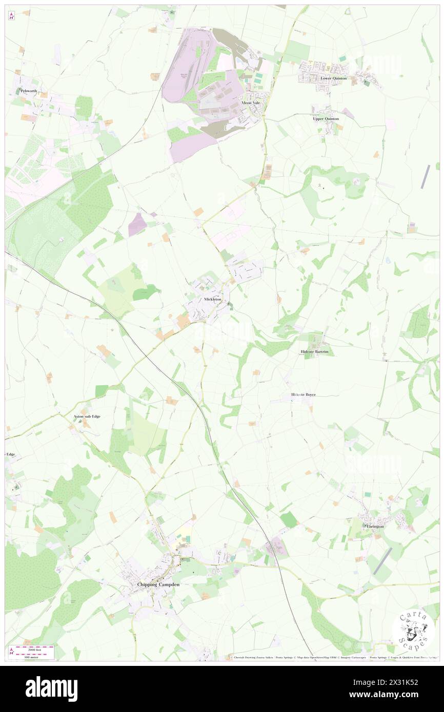 Mickleton, Gloucestershire, GB, Regno Unito, Inghilterra, N 52 5' 7'', S 1 45' 59'', MAP, Cartascapes Map pubblicata nel 2024. Esplora Cartascapes, una mappa che rivela i diversi paesaggi, culture ed ecosistemi della Terra. Viaggia attraverso il tempo e lo spazio, scoprendo l'interconnessione del passato, del presente e del futuro del nostro pianeta. Foto Stock