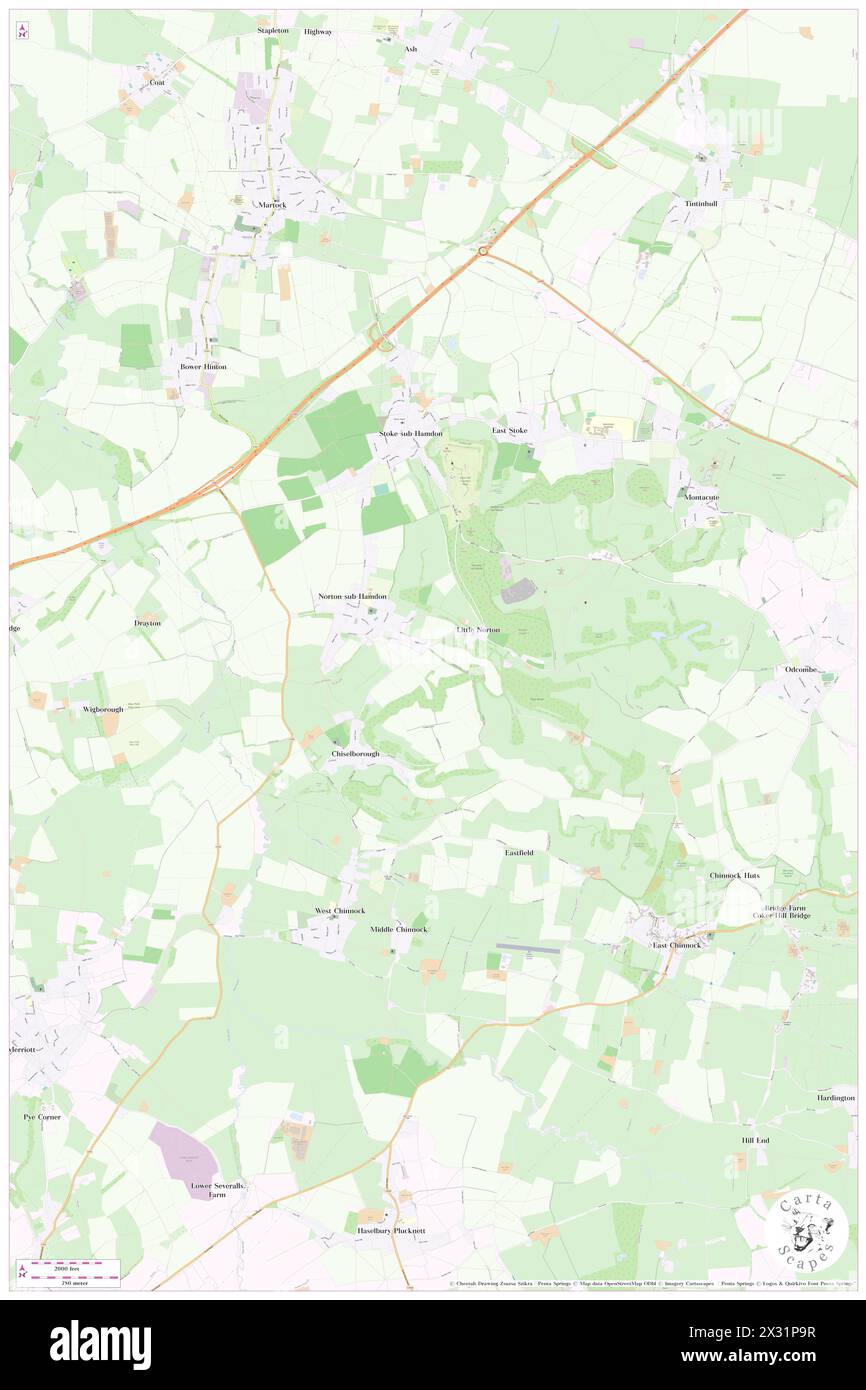 Norton Sub Hamdon, Somerset, GB, Regno Unito, Inghilterra, N 50 56' 15''', S 2 44' 50'', MAP, Cartascapes Map pubblicata nel 2024. Esplora Cartascapes, una mappa che rivela i diversi paesaggi, culture ed ecosistemi della Terra. Viaggia attraverso il tempo e lo spazio, scoprendo l'interconnessione del passato, del presente e del futuro del nostro pianeta. Foto Stock