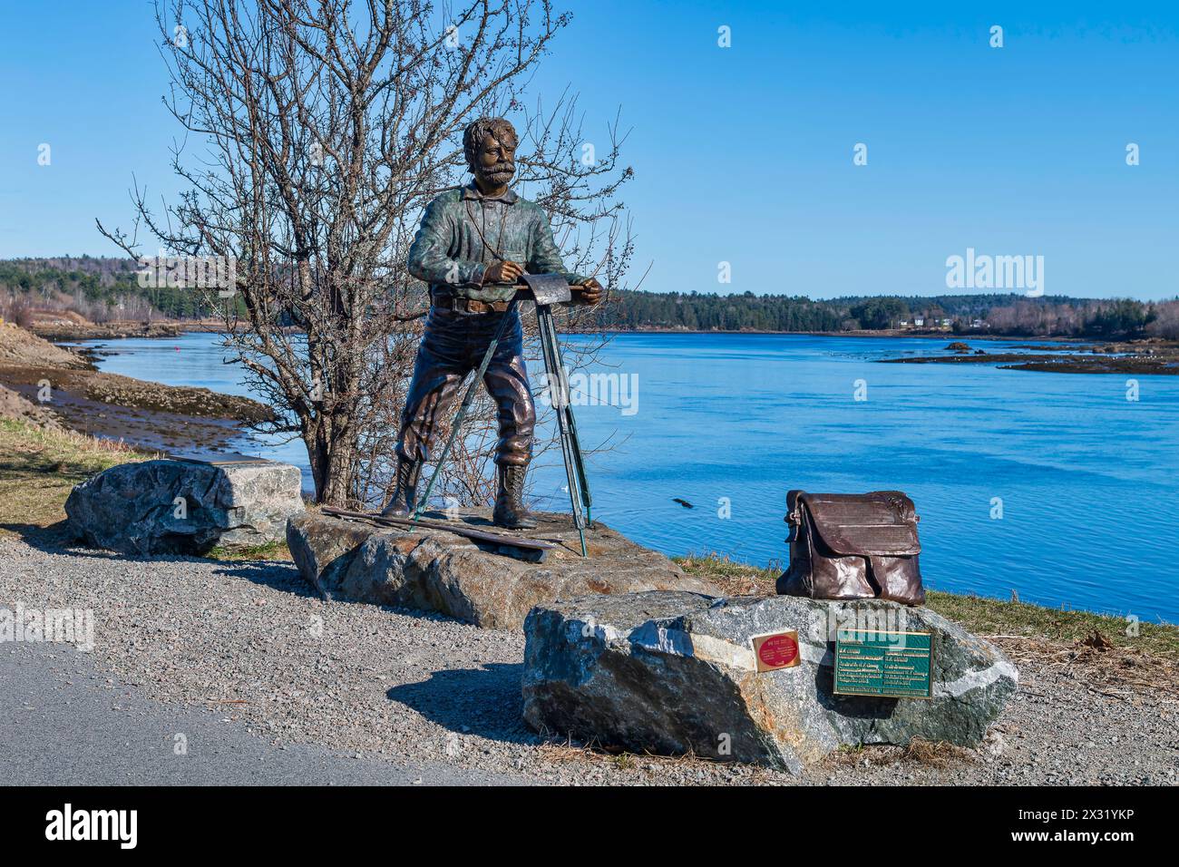 Statua di William Francis Ganong - St Stephen, New Brunswick Foto Stock