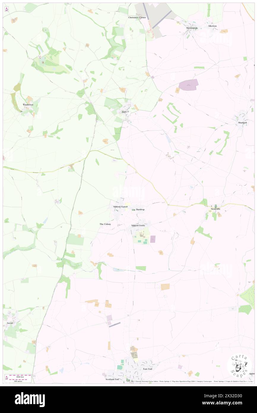 Sibford Gower, Oxfordshire, GB, Regno Unito, Inghilterra, N 52 2' 29'', S 1 29' 3'', MAP, Cartascapes Map pubblicata nel 2024. Esplora Cartascapes, una mappa che rivela i diversi paesaggi, culture ed ecosistemi della Terra. Viaggia attraverso il tempo e lo spazio, scoprendo l'interconnessione del passato, del presente e del futuro del nostro pianeta. Foto Stock