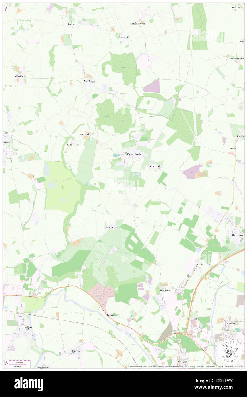 Church Lench, Worcestershire, GB, Regno Unito, Inghilterra, N 52 9' 4'', S 1 58' 1'', MAP, Cartascapes Map pubblicata nel 2024. Esplora Cartascapes, una mappa che rivela i diversi paesaggi, culture ed ecosistemi della Terra. Viaggia attraverso il tempo e lo spazio, scoprendo l'interconnessione del passato, del presente e del futuro del nostro pianeta. Foto Stock