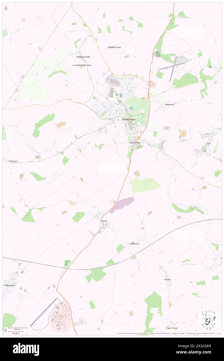 St Paul Malmesbury Without, Wiltshire, GB, Regno Unito, Inghilterra, N 51 34' 13'', S 2 6' 20''', MAP, Cartascapes Map pubblicata nel 2024. Esplora Cartascapes, una mappa che rivela i diversi paesaggi, culture ed ecosistemi della Terra. Viaggia attraverso il tempo e lo spazio, scoprendo l'interconnessione del passato, del presente e del futuro del nostro pianeta. Foto Stock