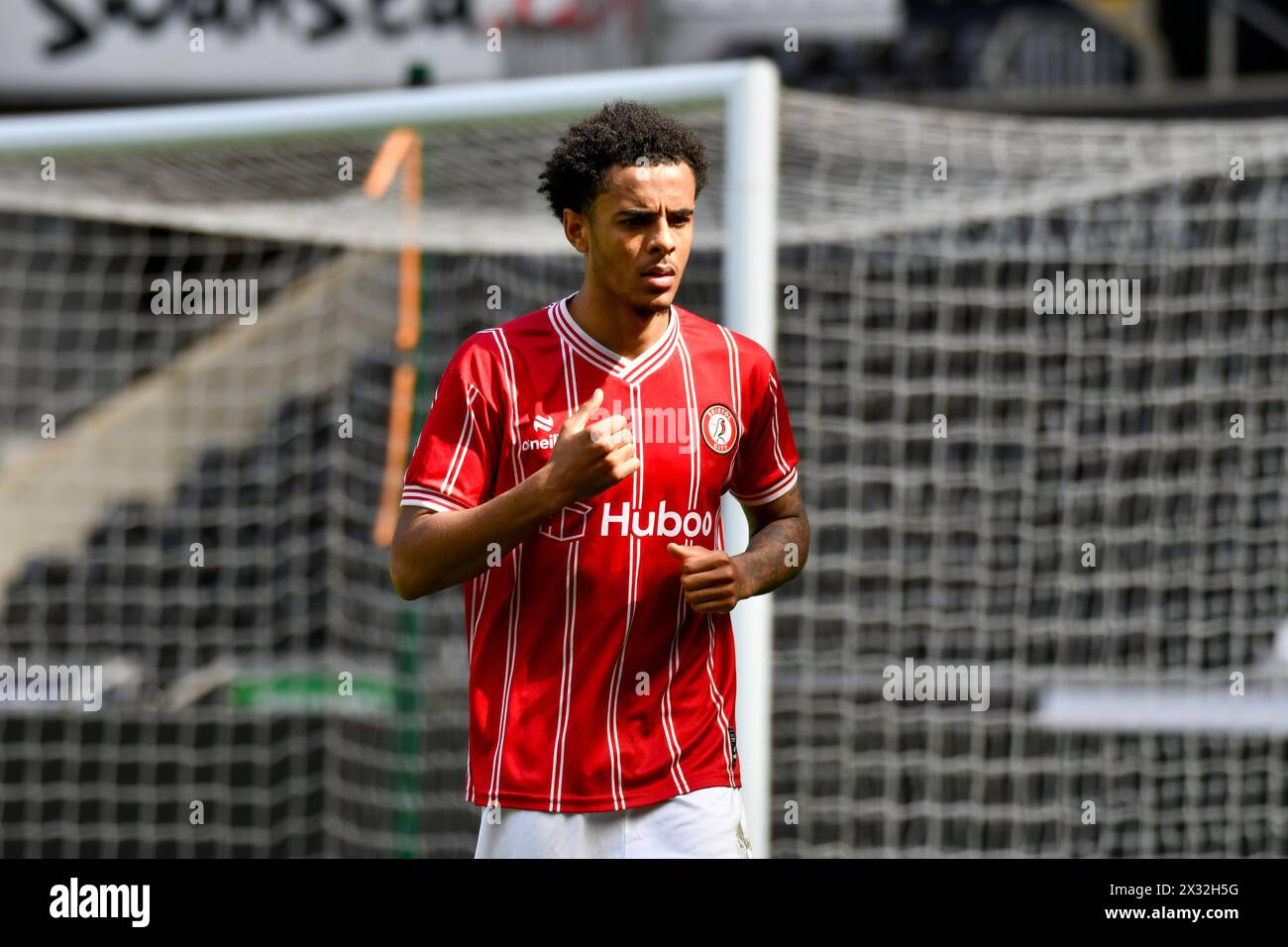 Swansea, Galles. 20 aprile 2024. Marley Rose del Bristol City durante la partita Under 21 Professional Development League tra Swansea City e Bristol City al Swansea.com Stadium di Swansea, Galles, Regno Unito, il 20 aprile 2024. Crediti: Duncan Thomas/Majestic Media. Foto Stock