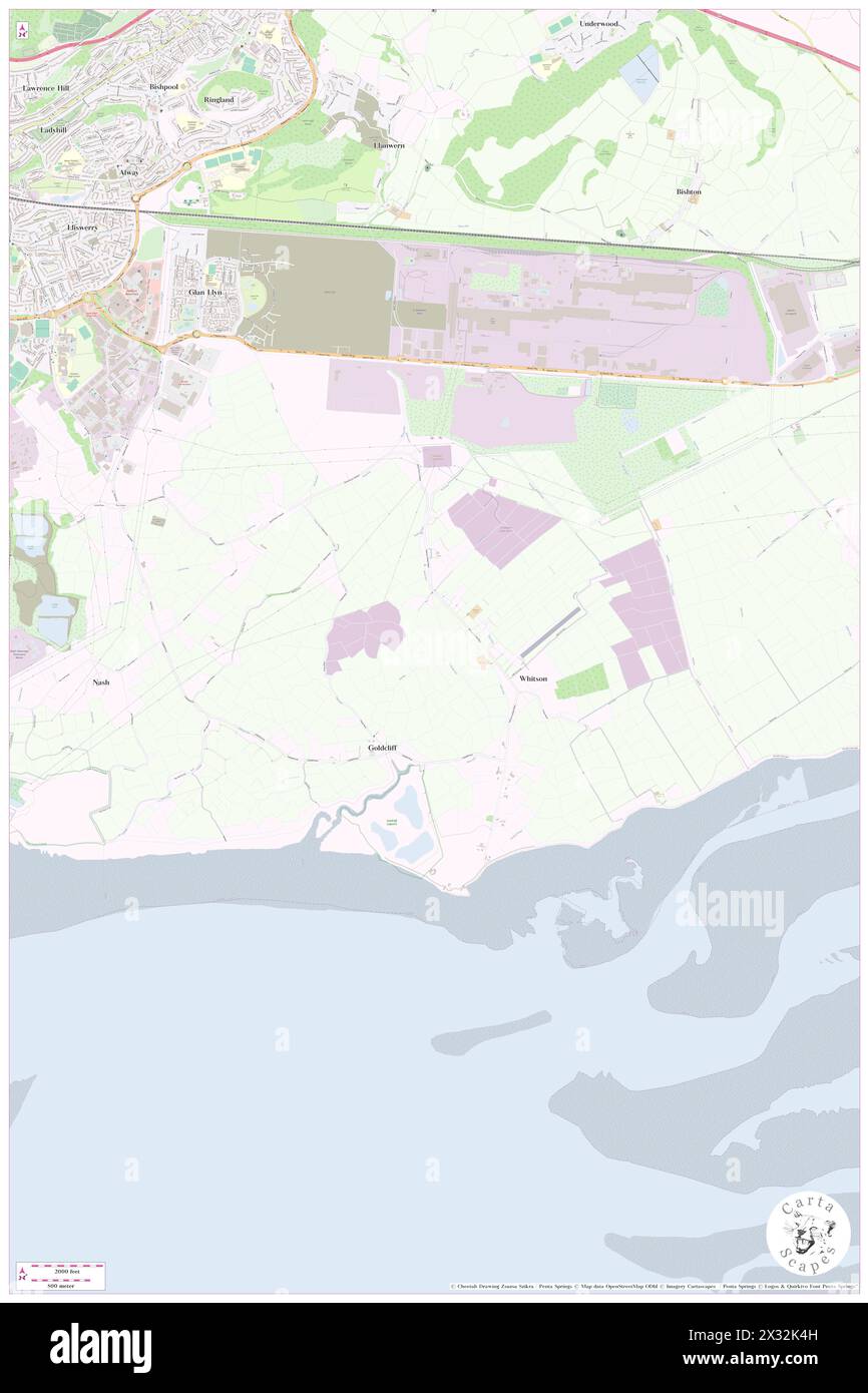 Goldcliff, Newport, GB, Regno Unito, Galles, N 51 33' 1'', S 2 54' 32'', MAP, Cartascapes Map pubblicata nel 2024. Esplora Cartascapes, una mappa che rivela i diversi paesaggi, culture ed ecosistemi della Terra. Viaggia attraverso il tempo e lo spazio, scoprendo l'interconnessione del passato, del presente e del futuro del nostro pianeta. Foto Stock