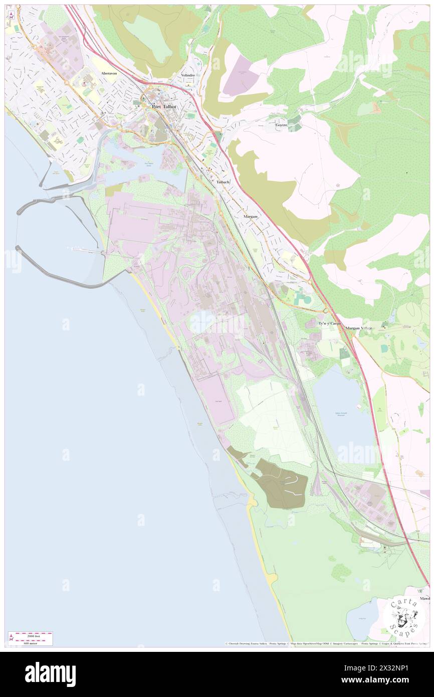 Margam Moors, Neath Port Talbot, GB, Regno Unito, Galles, N 51 33' 46'', S 3 46' 11'', MAP, Cartascapes Map pubblicata nel 2024. Esplora Cartascapes, una mappa che rivela i diversi paesaggi, culture ed ecosistemi della Terra. Viaggia attraverso il tempo e lo spazio, scoprendo l'interconnessione del passato, del presente e del futuro del nostro pianeta. Foto Stock