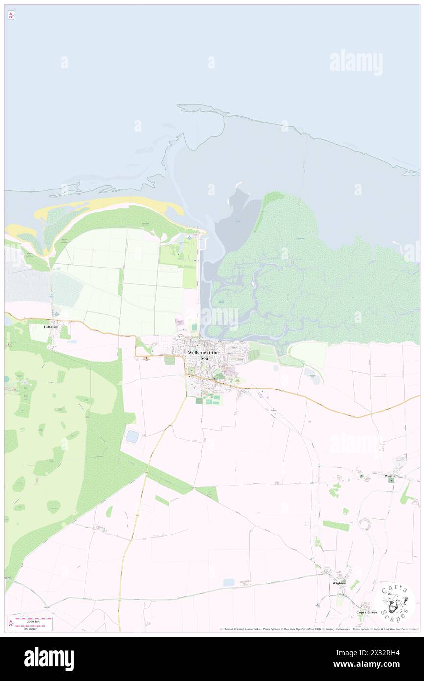 Wells-Next-the-Sea, Norfolk, GB, Regno Unito, Inghilterra, N 52 57' 37'', N 0 51' 12'', MAP, Cartascapes Map pubblicata nel 2024. Esplora Cartascapes, una mappa che rivela i diversi paesaggi, culture ed ecosistemi della Terra. Viaggia attraverso il tempo e lo spazio, scoprendo l'interconnessione del passato, del presente e del futuro del nostro pianeta. Foto Stock