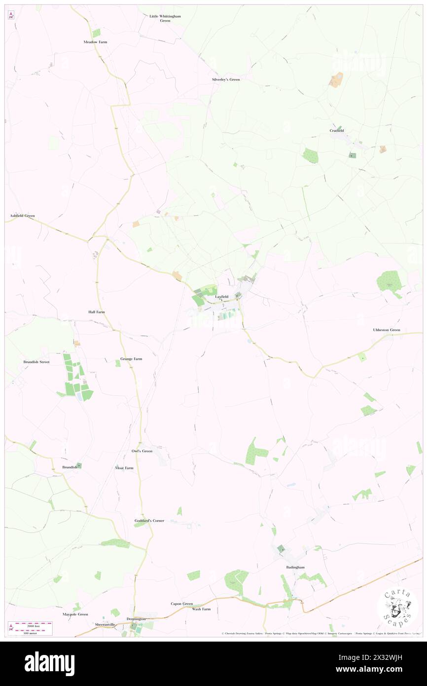 Laxfield, Suffolk, GB, Regno Unito, Inghilterra, N 52 17' 54'', N 1 21' 39'', MAP, Cartascapes Map pubblicata nel 2024. Esplora Cartascapes, una mappa che rivela i diversi paesaggi, culture ed ecosistemi della Terra. Viaggia attraverso il tempo e lo spazio, scoprendo l'interconnessione del passato, del presente e del futuro del nostro pianeta. Foto Stock