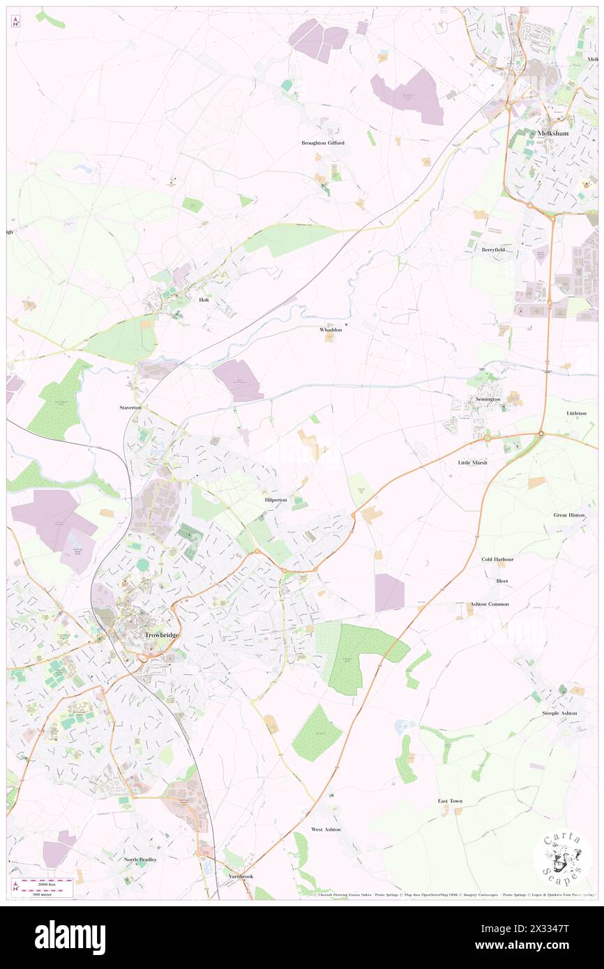 Hilperton, Wiltshire, GB, Regno Unito, Inghilterra, N 51 20' 18''', S 2 10' 48'', MAP, Cartascapes Map pubblicata nel 2024. Esplora Cartascapes, una mappa che rivela i diversi paesaggi, culture ed ecosistemi della Terra. Viaggia attraverso il tempo e lo spazio, scoprendo l'interconnessione del passato, del presente e del futuro del nostro pianeta. Foto Stock