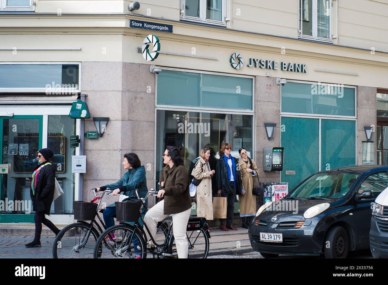 Copenaghen, Danimarca - 6 aprile 2024: Ufficio della banca Jyske nel centro di Copenaghen. Foto Stock