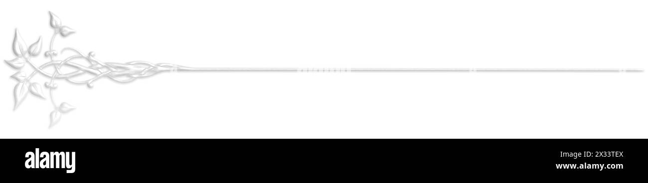 Illustrazione in stile Art Déco che crea un bordo con foglie che sembrano un ornamento in gesso Foto Stock