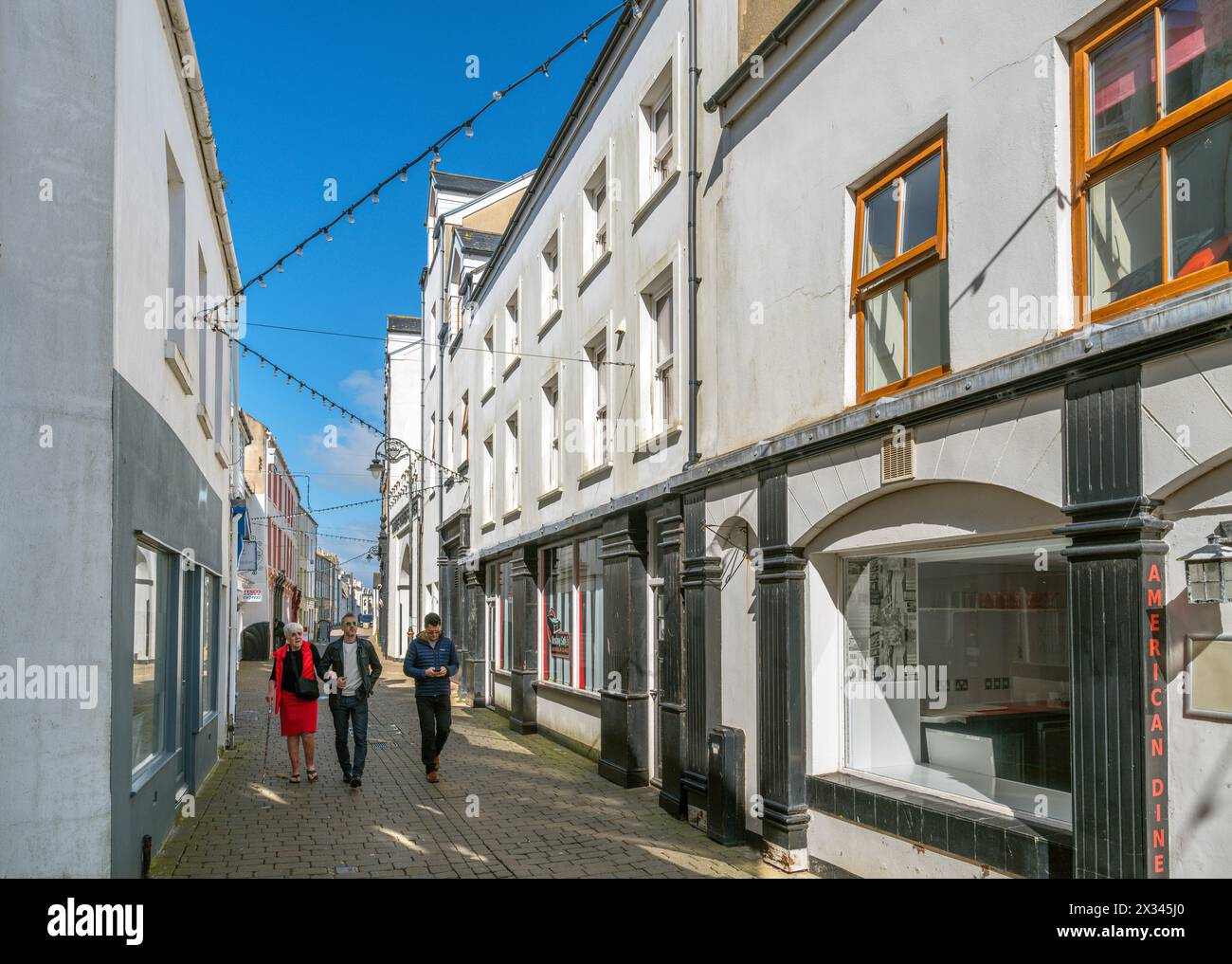 Arbory Street nel centro della città, Castletown, Isola di Man, Inghilterra, Regno Unito Foto Stock