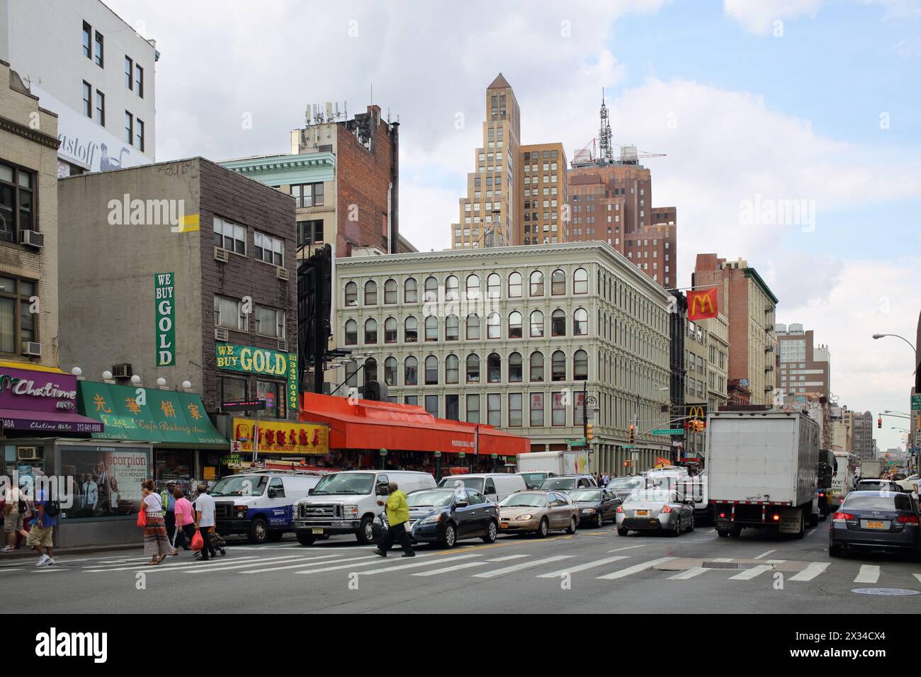NEW YORK, USA - 08 settembre 2014: Canal Street è una strada rumorosa con molti negozi di strada Foto Stock