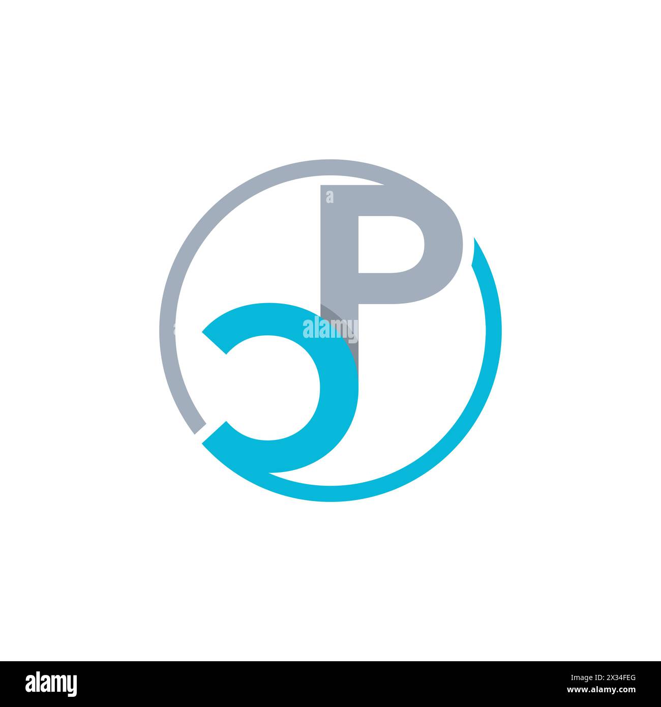 Modello Vettore Di Disegno Con Logo Pc Lettera Monogramma Iniziale. Disegno Astratto Del Logo Della Lettera Del Pc Illustrazione Vettoriale