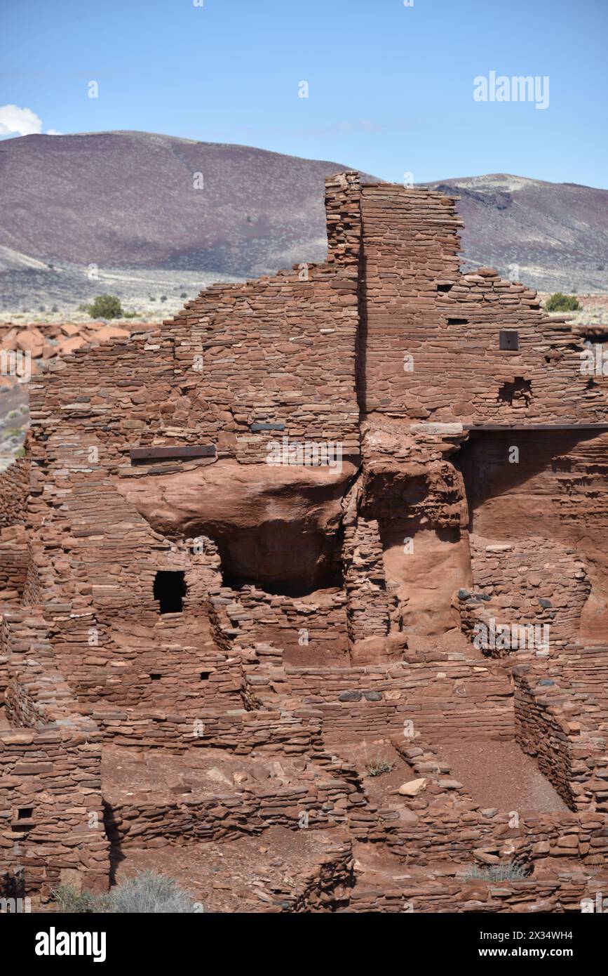 Flagstaff, Arizona, U.S.A. 20/3/2024. Rovine di Wupatki del Wupatki National Monument. Costruito tra il 1040 e il 1100 d.C. dai Sinagua. Foto Stock