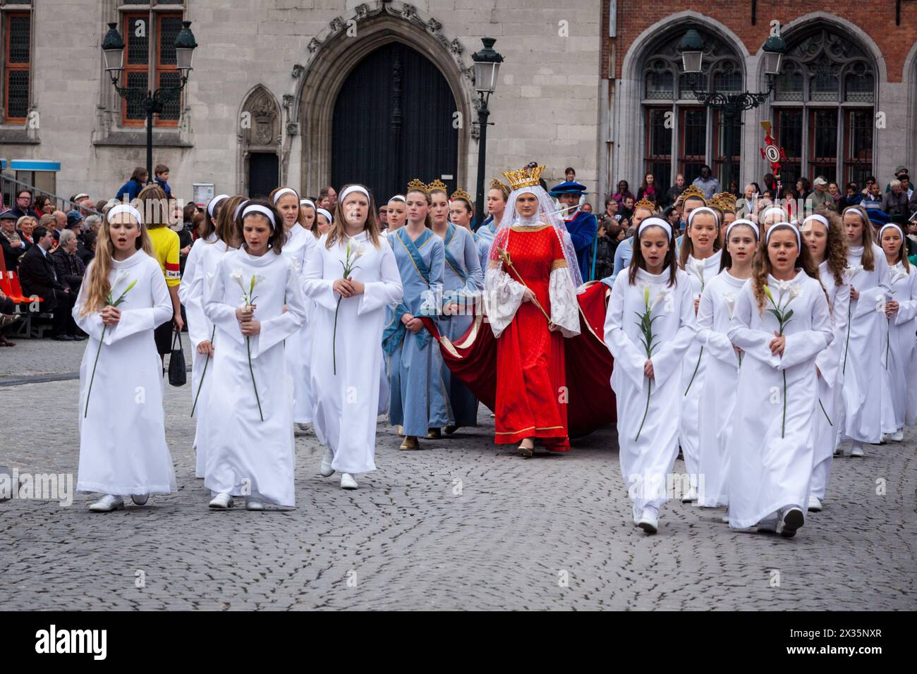 Processione del Sacro sangue il giorno dell'Ascensione a Bruges Brugge Foto Stock