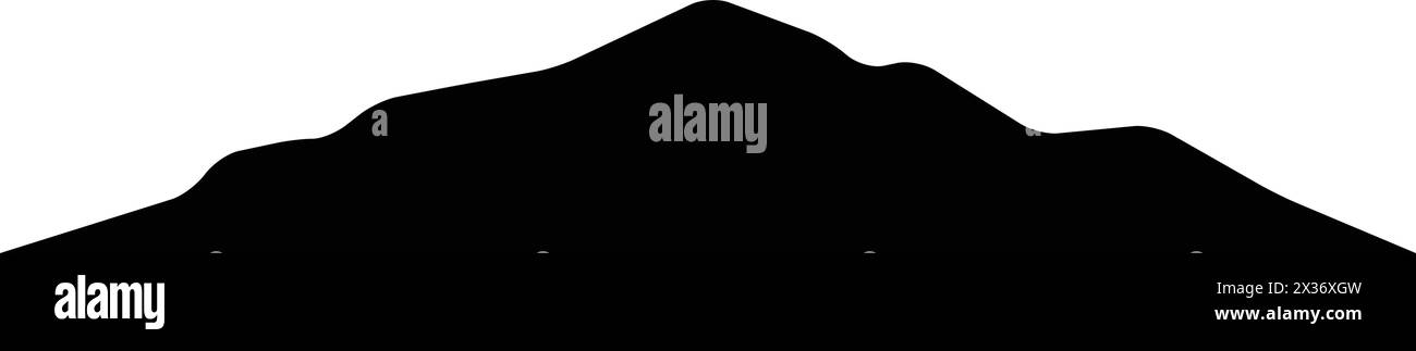 Icona silhouette montagna simbolo vettoriale dell'elemento di design delle colline rocciose in un'illustrazione pittogramma di glifi Illustrazione Vettoriale