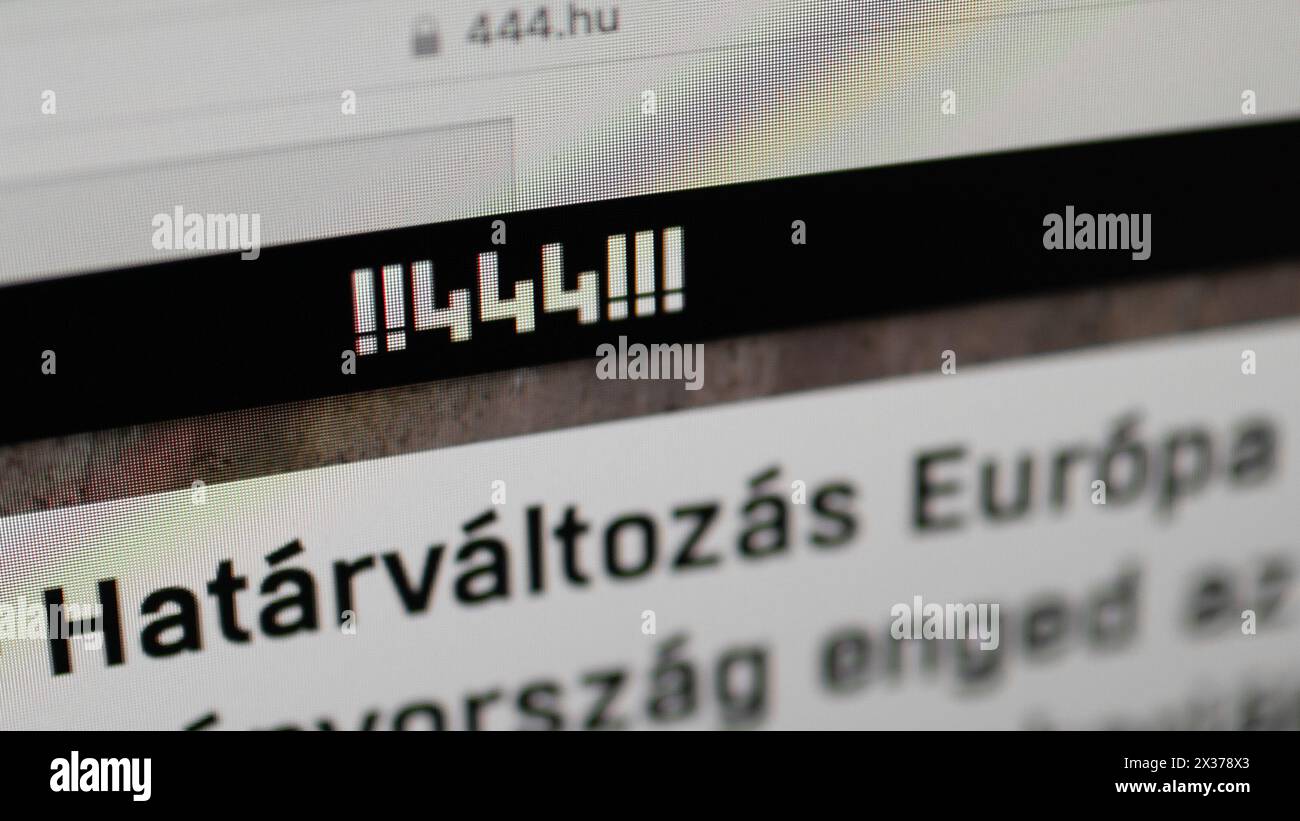 444 illustrazione del logo del sito Web ungherese Foto Stock