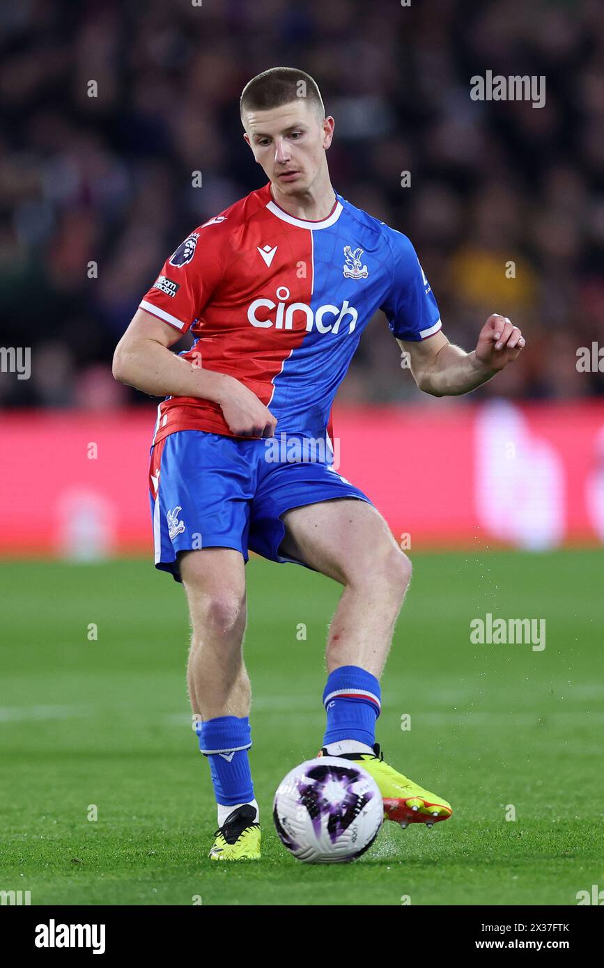 Londra, Regno Unito. 24 aprile 2024. Adam Wharton del Crystal Palace durante la partita di Premier League al Selhurst Park, Londra. Il credito per immagini dovrebbe essere: David Klein/Sportimage Credit: Sportimage Ltd/Alamy Live News Foto Stock