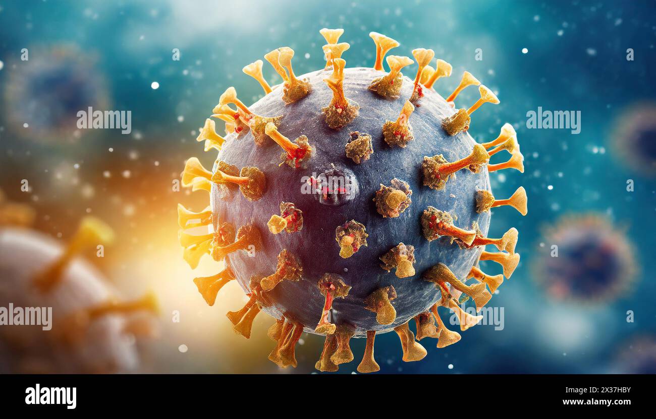 Virus, immagine concettuale generata dall'intelligenza artificiale Foto Stock