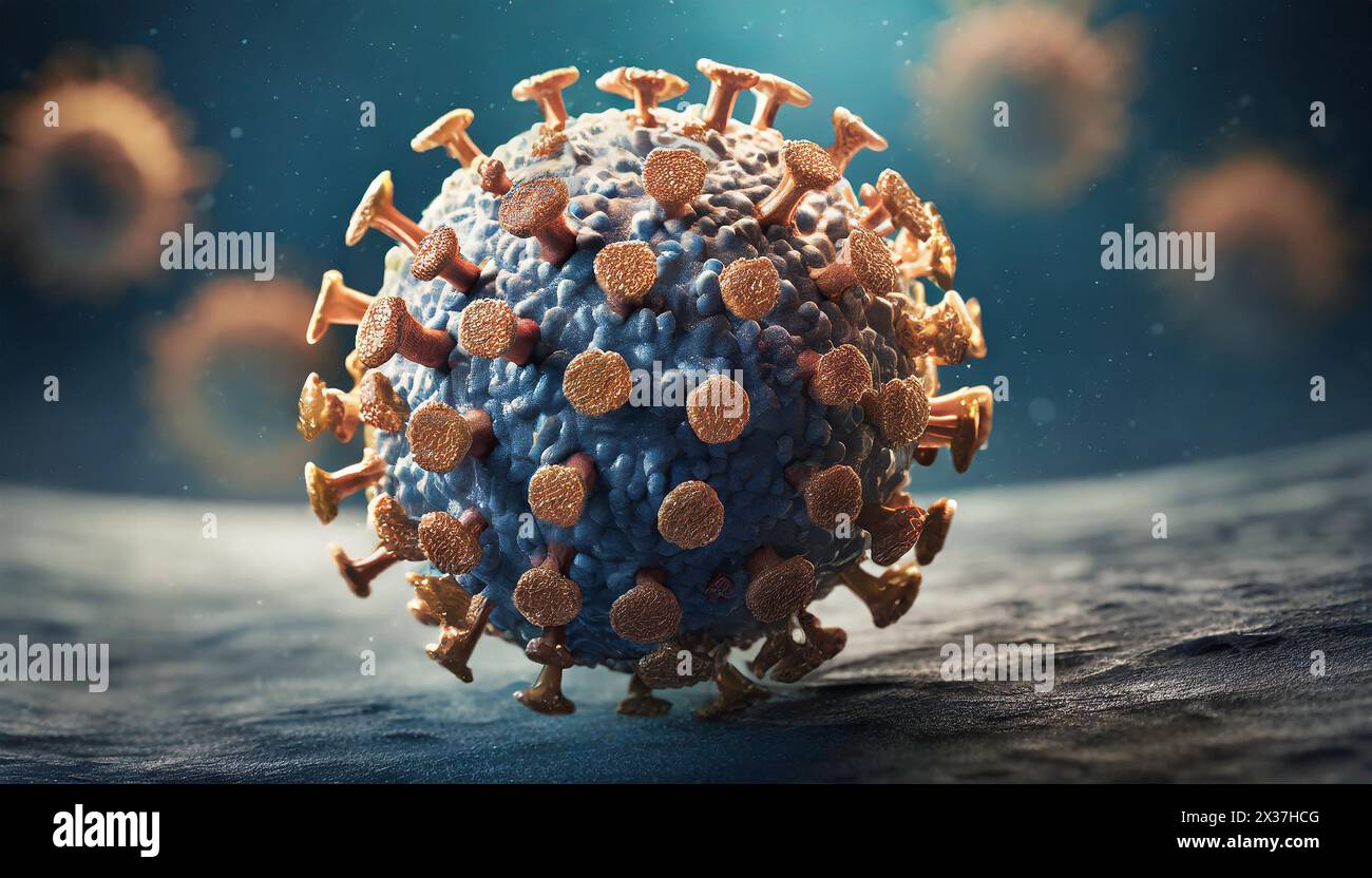 Virus, immagine concettuale generata dall'intelligenza artificiale Foto Stock