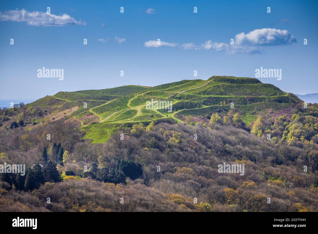 British Camp o Herefordshire Beacon nelle Malverns, Herefordshire e Worcestershire, Inghilterra Foto Stock