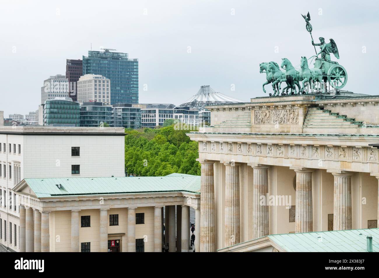 Brandenburger Tor, Quadriga, Berlino, Germania Foto Stock