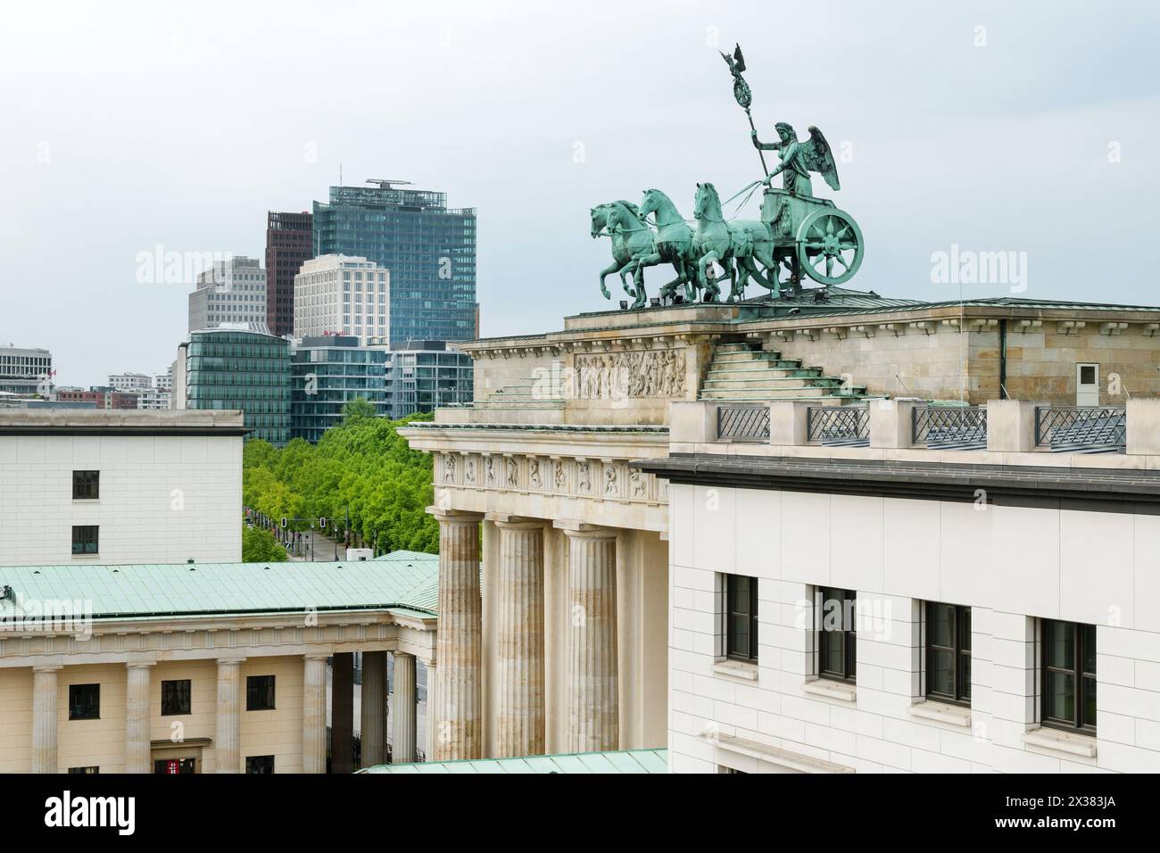 Brandenburger Tor, Quadriga, Berlino, Germania Foto Stock