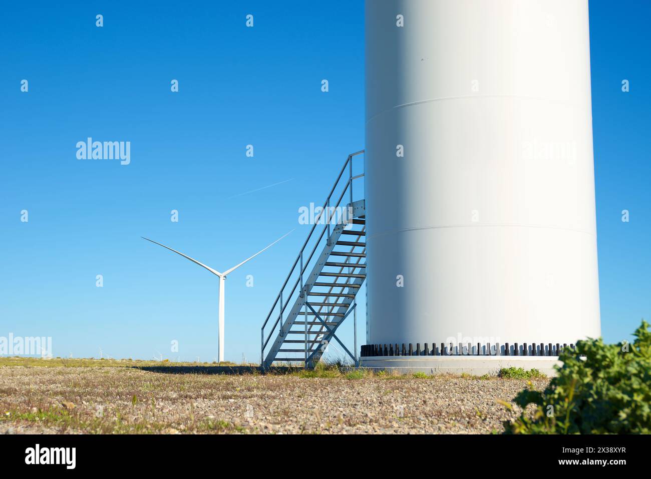 Generatori eolici per la produzione di energia elettrica rinnovabile in Spagna. Foto Stock