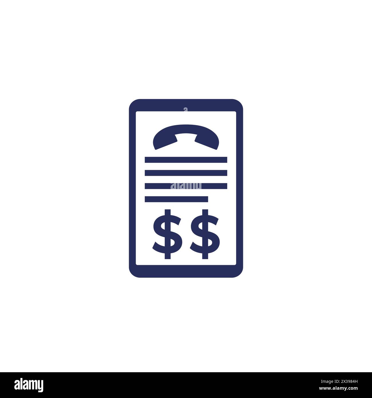 icona del costo della chiamata con uno smartphone Illustrazione Vettoriale