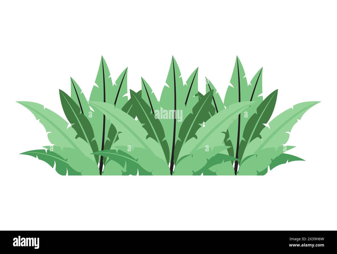 Cartoon Plant Leaves Foliage Bush icon Illustrazione Vettoriale