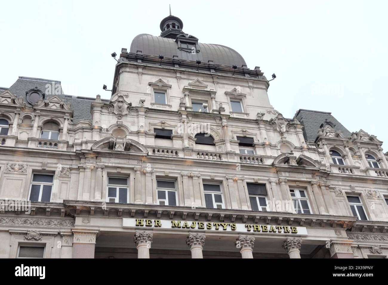 Her (His) Majesty's Theatre, un teatro del West End situato nell'Haymarket nella City di Westminster, Londra Foto Stock