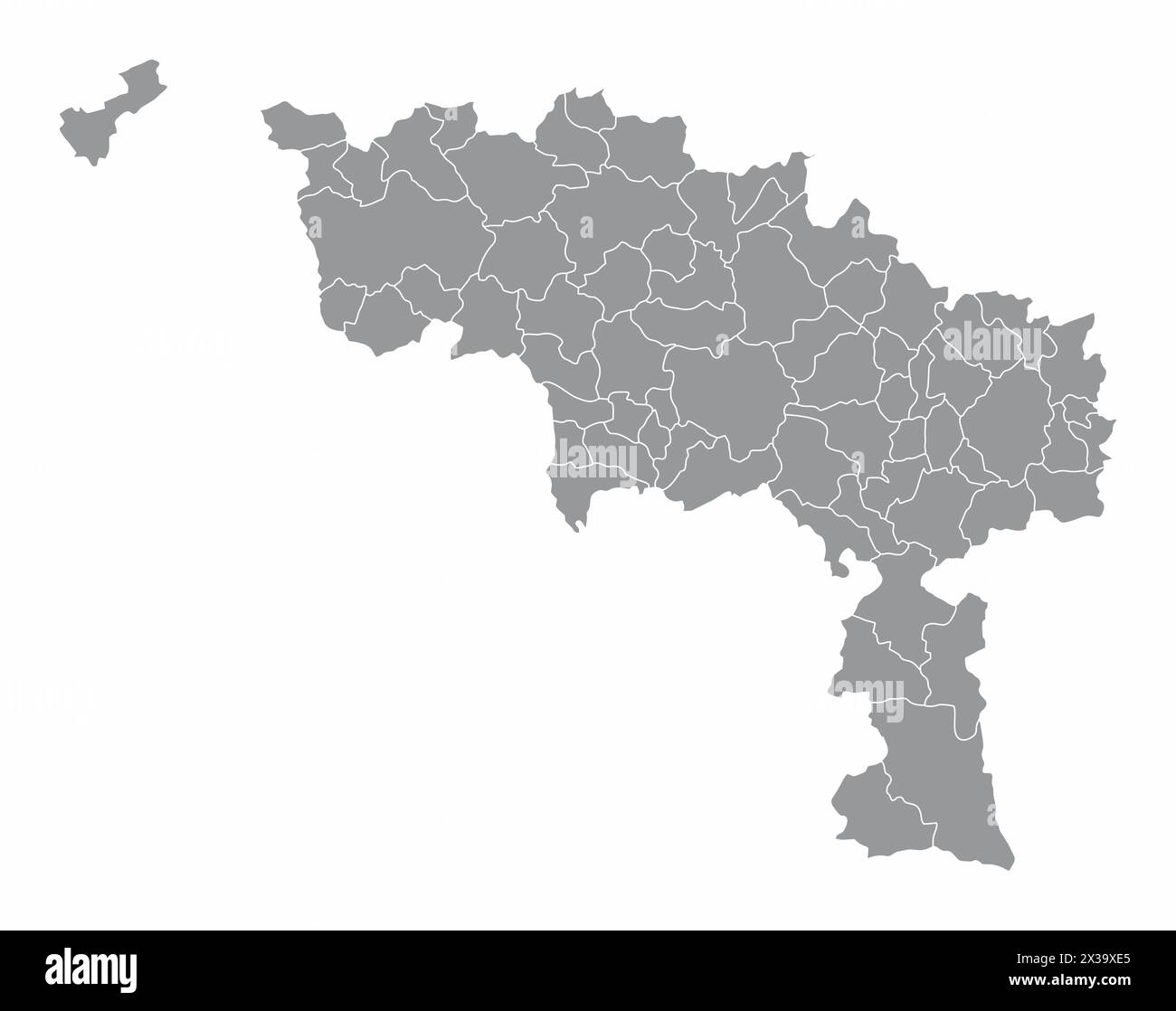 La mappa amministrativa della provincia di Hainaut, Belgio Illustrazione Vettoriale