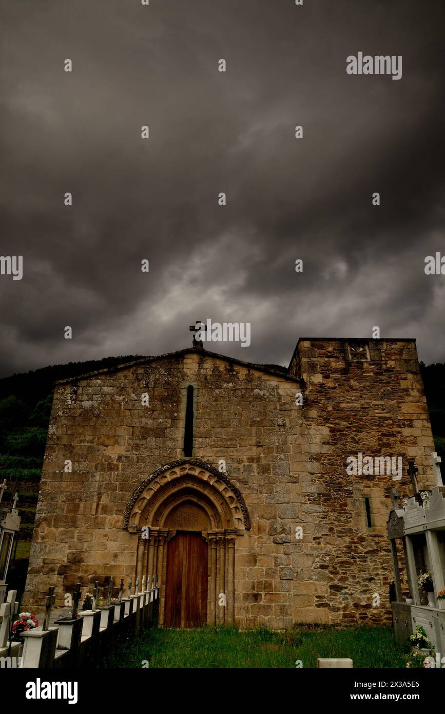 Chiesa di Santo Estebo di Atan, Panton, Lugo, Spagna Foto Stock