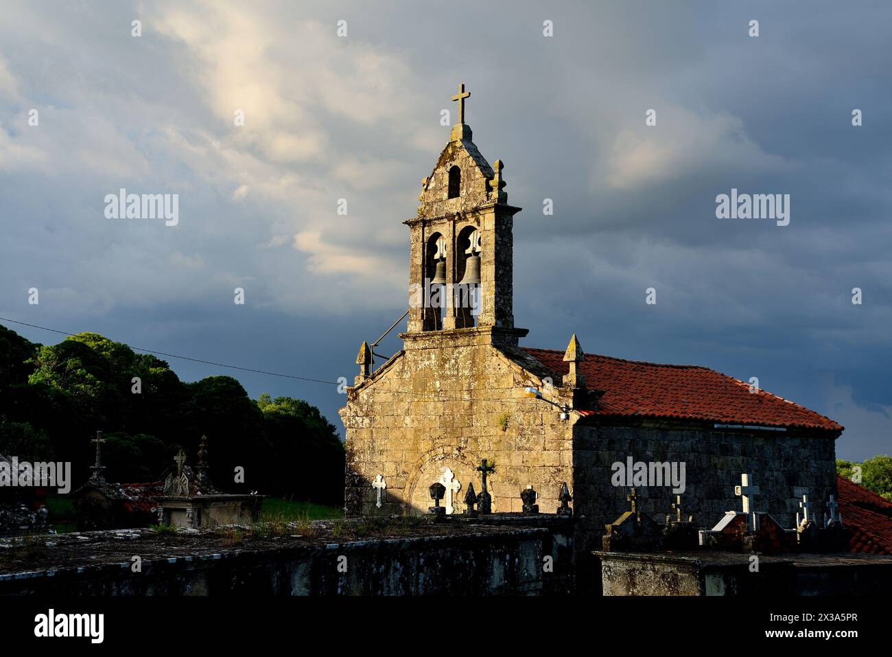 Chiesa di San Vicente di Argozon, Chantada, Lugo, Span Foto Stock