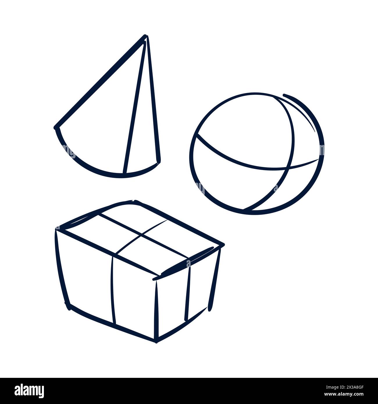 Set linee di scrittura per forme casuali. Set vettore Scribble a forma casuale disegnato a mano. Disegno di Doodle. Illustrazione Vettoriale