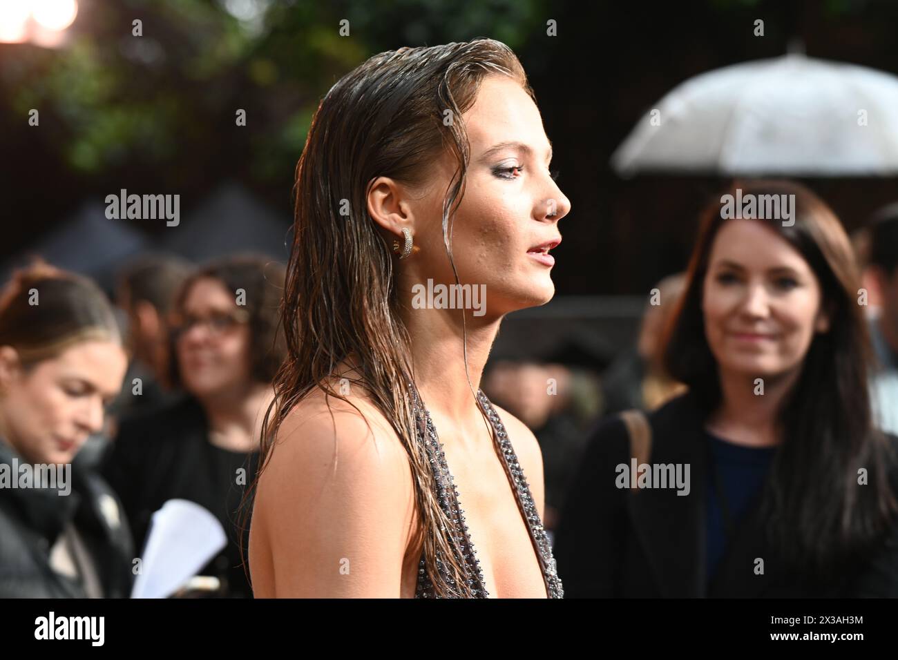 LONDRA, INGHILTERRA - APRILE 25 2024: Freya Allan partecipa al Kingdom of the Planet of the Apes al BFI IMAX di Londra, Regno Unito. Foto Stock