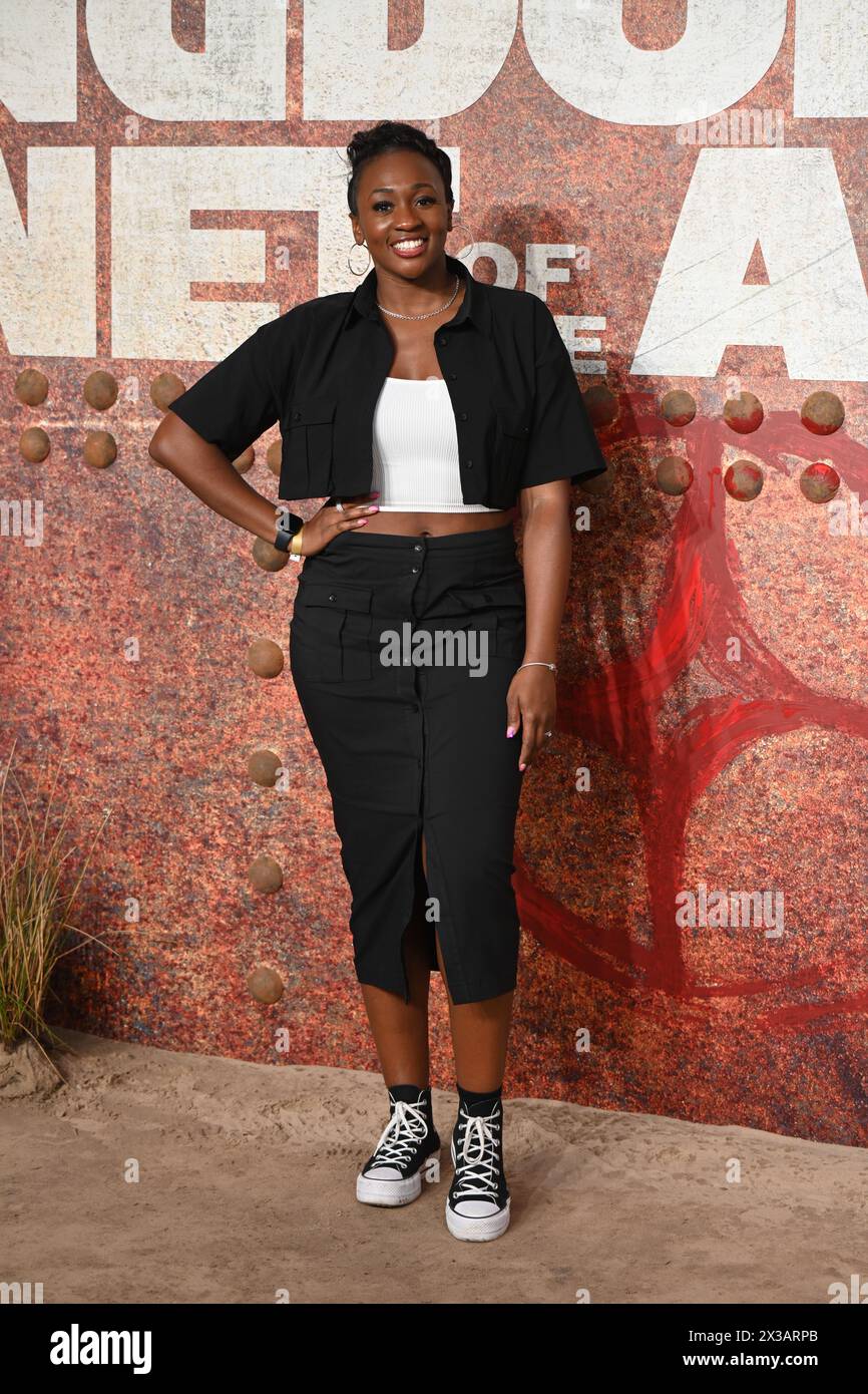 LONDRA, INGHILTERRA - APRILE 25 2024: Regno di LONDRA, INGHILTERRA - APRILE 25 2024: Remel London partecipa al Kingdom of the Planet of the Apes al BFI IMAX di Londra, Regno Unito. Of the Apes al BFI IMAX, Londra, Regno Unito. Foto Stock